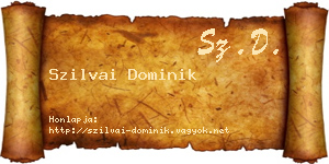Szilvai Dominik névjegykártya